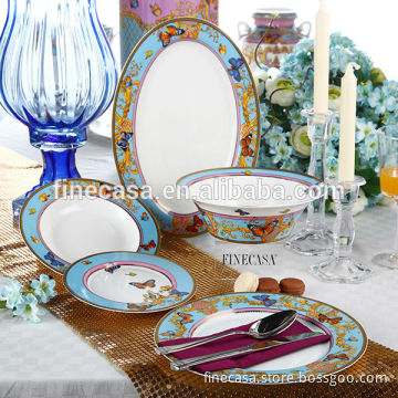 20 Pieces Euro Style Luxury Bone China Dinner Set for 6 People